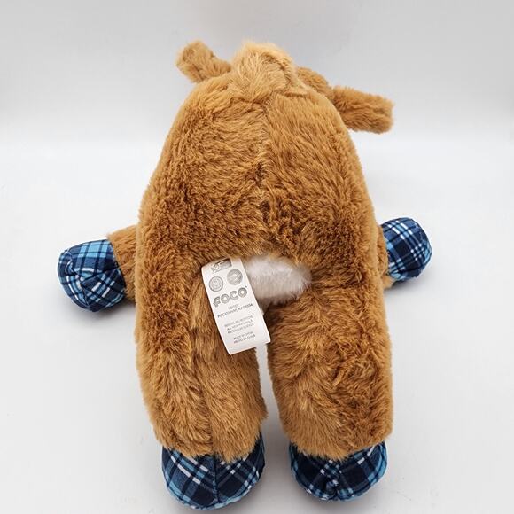 FOCO UNC Tar Heels Reindeer Plush 12" Blue Plaid Feet Brown Fur Stuffed Toy - Picture 8 of 10